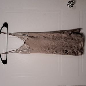 Garage Laced Satin Sexy Tan Mini Dress Size XS